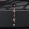 Smycken 925 Sterling Silver Belly Ring Cubic Diamond Belly Bar Navel Piercings smycken med lådgåvor Argolla de Nariz Body Jewlery