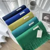 Foulards VISROVER 2023 Nouveau 26 Colorways Femme Écharpe d'hiver Mode Femme Châles Cachemire Handfeel Winter Wraps Solide Hijab En Gros Q240111