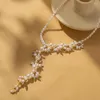 Hänge halsband Pearl Tassel för kvinnor halsband stort uttalande kväll smycken jul