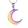 Chaînes Bijoux de crémation pour cendres Collier d'urne de lune en acier inoxydable Médaillons commémoratifs Souvenirs Pendentif pour animaux de compagnie humains