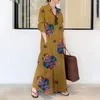 Casual Dresses Fashion Clothes Ethnic Style Streetwear Elegant Print Vintage Dress For Women Loose Clothing Long