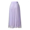 Skirts Women Tulle Maxi Skirt Elastic High Waist Swing A-line Long Banquet Wedding Party Pettiskirt Carnival Mesh Faldas Mujer