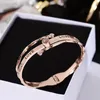 YUN RUO 100 languages I love you Projection Bangle Rose Gold Color Steel Jewelry Woman Birthday Gift Not Change Color 240110