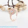 Ювелирные изделия Дизайнерские кольца Pandoraring Dora's Band, белое медное блестящее кольцо, модное кольцо из розового золота с цирконом, подарок девушке