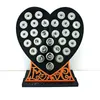 Display New Arrival Fashion 18mm Snap Button Display Stands Black Acrylic Heart Interchangeable Jewelry Displays Board Free Shipping