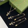 Designer brincos novidade âncora colar de metal corrente longa linha de orelha diamante amor pingentes eardrop