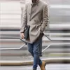 Men's Jackets 2024 British Men Mid-Length Long-Sleeved Woolen Spring And Autumn Coat Trendy Trench