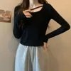 Women's T Shirts 2024 Spring/Summer Off Shoulder T-shirt Stor storlek Vackra flickor 'Loose Slim Mångstil Pure Sex Top Underlay