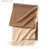 Sciarpe 2022 Inverno Cashmere Sciarpa da donna Sciarpe di marca di lusso femminile Lady Nappa Bandana Donna Scialle solido Avvolge Foulard Tippet Pashmina Q240111