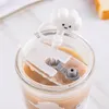 Water Bottles 480ml Glass Bottle With Straw Cartoon Clouds Cup Leakproof Portable Drinking A Sealing Cap Lid