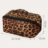 Cosmetic Bags Retro Travel Bag Large-capacity Leopard Print Organizer Clutch Multi-functional PU Leather Casual Soft Portable For Camping