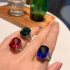 Bague vivante incrustée de précision, bijoux édition coréenne Instagram, Imitation tendance et à la mode, trésor coloré