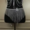 Boho Rhinestone Body Chain Юбка с поясом-бабочкой Женские блестящие трусики с кисточками и кристаллами для ночного клуба Украшения для тела Металлическая мини-юбка 240110