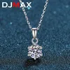 Earrings DJMAX D Color 1 2 3 Carat Moissanite Necklace For Women Six Prong Simulated Diamond Pendant 925 Sterling Silver Wedding Jewelry