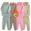 2st Boys Girls Childrens Fleece Clothes Outwear Set Autumn Winter Kids Hooded Sweatshirt Tracksuit Sportwear Suit For 212y 240110