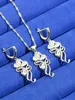 Sets 925 Silver Wedding Jewelry Sets For Women Circular White Zirconia Earrings Necklace Pendant Ring Bracelet Dating Gift