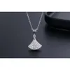 Desginer Bvlgary Baojia Or Rose Full Sky Star Blanc Fritillaria Collier Chaîne avec Jupe Diamant Fan Collier pour Femme Argent 925 Collier