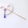 Genshin Impact Raiden Shogun Chinese Style Hair Sticks Tassel Chopstick Women Hairpins Headwear Wedding Hair Jewelry Accessories 240110