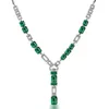 Necklaces Exquisite Vintage Square Cut Emerald Pendant Necklace Personalized Long Choker Sweater Necklaces 925 Silver Color Jewelry