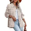 Women's Jackets 2024 Hidden Hook Jacket Fashion Pocket Long Sleeve Ladies Solid Color Polo Collar Zipper Single Drawstring Top Coat