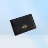 523685 BEE ANIMALIER CARD CASE Designer Mens Leather Card Holder Mini Pocket Organizer Wallet Coin Purse Fashion Signature Cardhol6590417