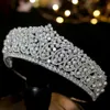 Luxus Kristall Kopfschmuck CZ Tiaras Hochzeit Haarschmuck Schmuck Braut Perlenkrone Hochzeitskleid Zubehör 240110