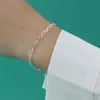 Anklets TrustDavis Real 925 Sterling Srebrna moda Ins Romantyczne kostki bransoletki 4 mm łańcucha dla kobiet najlepsza przyjaciółka biżuteria DA1626