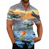 Men's Casual Shirts 3d Plane Printed Luxury Short Sleeve 2024 Vintage For Summer Streetwear Hawaiian Oversized Harajuku Clothing
