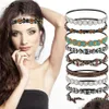 Headbands Bohemian Women Hairband Headband Pearl Rhinestone Hair Band Accessories Fashion Hip Hop Elastic Adjustable Headwear Drop De Dht1L