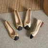 2024 spring designer women shoes New Bow Colored Low Heel Square Head Shallow Mouth Single Shoes 36-41