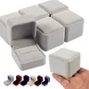 12 STKS Luxe Vierkante Fluwelen Ring Box Sieraden Case Organizer Geschenkverpakking Draagbare Reizen Bruiloft Groothandel 240110