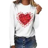 T-shirts pour femmes mode saint valentin amour imprimé col rond à manches longues chemise haute course t-shirt femmes veste active femmes