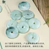 Pendentifs Véritable pendentif en Jade naturel beignet pour femmes hommes jadéite fleur pendentif breloques véritable Jades chinois pierre accessoires bijoux