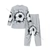 Mäns sömnkläder pyjama sätter fotbollsboll som bryter väggen långärmad fritidsutkläder Autumn Winter Loungewear