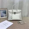 Designertassen Luxe modebakken Tas met diamanten gesp Grote capaciteit messenger bag Himalaya witte diamanten set tas krokodil damestas