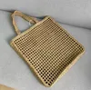 Designväskor lyx axelväska sommarstrån kvinnor flätade raffia vävd väska stor kapacitet casual tote handväska ihålig strandsemester