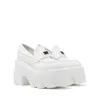 Scarpe eleganti Piattaforma Decorazione cucita in metallo Tacchi grossi Punta rotonda Slip-on bianco Stile conciso Zapatos Elegantes Para Mujer Lusso