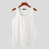 Men's Tank Tops INCERUN 2024 Men Solid Color O-neck Sleeveless Streetwear Fashion Casual Vests Summer Skinny Workout Clothing 5XL