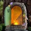 Tuindecoraties Fairy Gnome Deur Beeldjes Elf Home Houten Kunst Boom Sculptuur Standbeelden Ornament Outdoor Decoratie