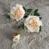 Dekorative Blumen, wartungsfreie Blume, realistischer künstlicher Rosenstrauß, 3 Köpfe, leuchtende Farben, Simulation, einfache Hochzeit
