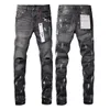 Streetwear Mens Purple Jeans Designer Brand de mode en détresse Ripped Bikers Womens Denim Cargo for Men Hole Pantal