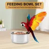 Other Bird Supplies 5Pack Stainless Steel Feeder Set-Parrot Feeding Dish Cups Food Water Bowls Holder For Cages Small Animals