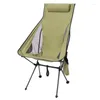 Camp Furniture Outdoor Ultra Light Aluminum Alloy Folding Portable Raised Backrest Fishing Leisure Breathable Moon Chair