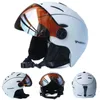 MOON Professionele Halfoverdekte Skihelm Integraal gegoten Sport man vrouwen sneeuw Skiën Snowboard Helmen met Goggles cover 240111