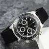 Zegarek designerski Montre Mens Watch Chronograph Quartz zegarki Wysokiej jakości wiele kolorów gumowe paski męskie zegarki zegarki szklane na rękę