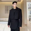 Costumes pour hommes, costume coupe tridimensionnelle, manteau court, automne Ins, tempérament coréen, personnalité, Blazer noir kaki, 2024