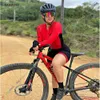 Conjuntos Xama Pro Mono de ciclismo para mujer Mono largo de verano Traje de bicicleta completo Jersey de ciclismo rojo Pantalones de ciclista de gel