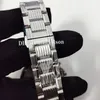 Mode män titta på japan kvarts rörelse kronograf 45mm grönt armbandsur all stål metallband klocka
