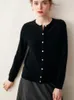 Women's Knits Long Sleeve Solid Cardigan Fashion Women Sweater Pure Cashmere Tops O-Neck Spring Autumn Winter Knitwear