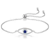 Bangles Tongzhe Classic Evil Eye Charm Pulseira para Mulheres 925 Sterling Silver Princess Cut Zircon CZ Ajustável Bangles Jóias Presente